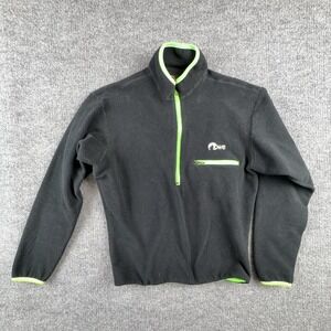 Lowe Alpine Pullover Mens Medium Black Fleece 1/4 Zip Chest Pocket Hiking Top